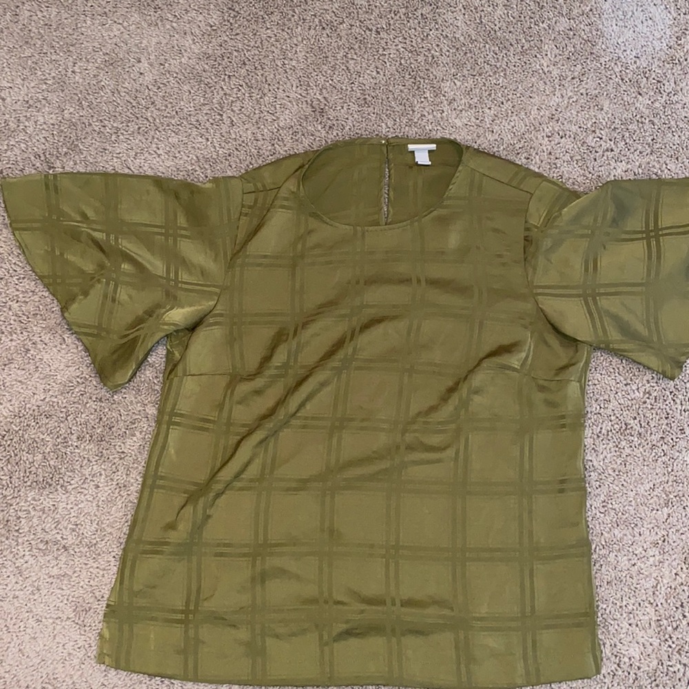 Green silk blouse